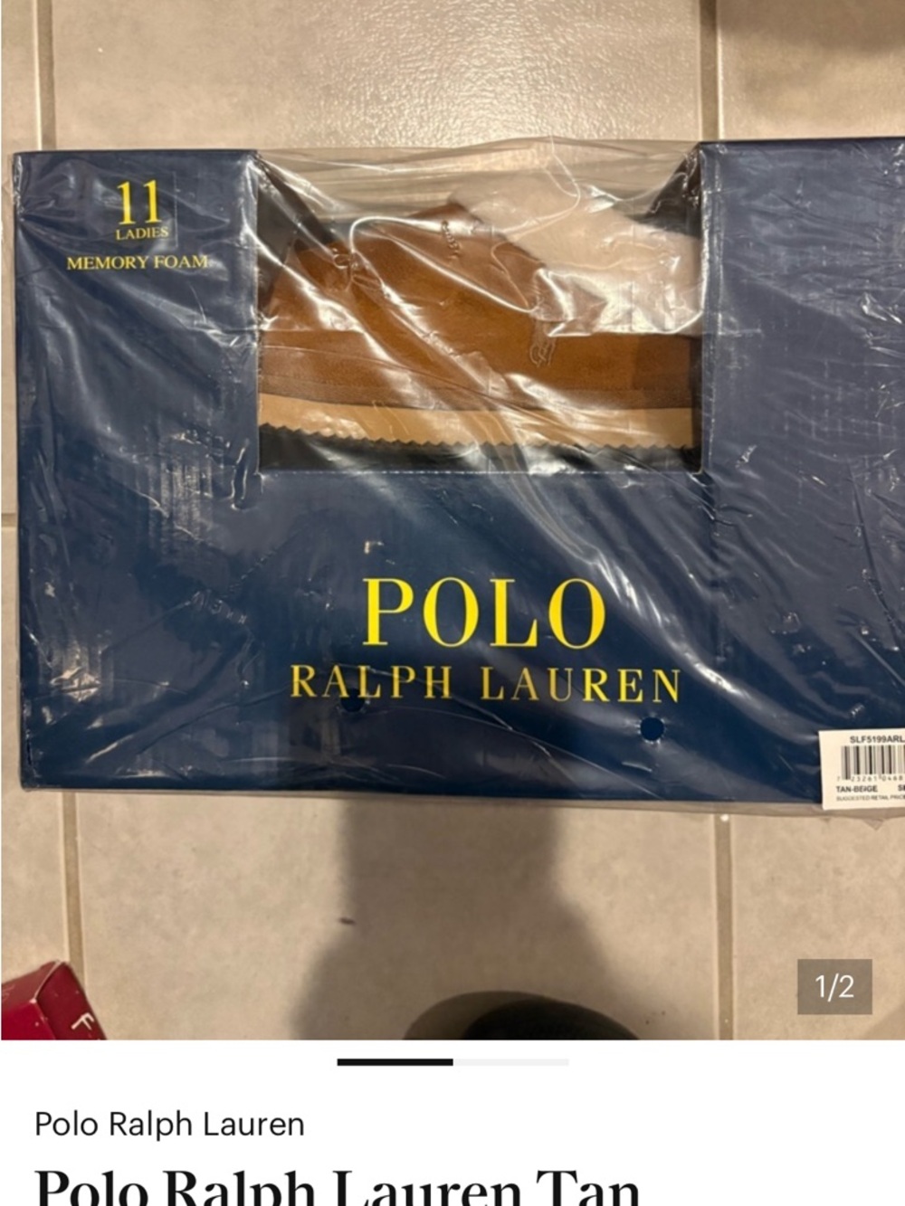 Polo by Ralph Lauren Tan Suede Slippers NWT size 11 fur